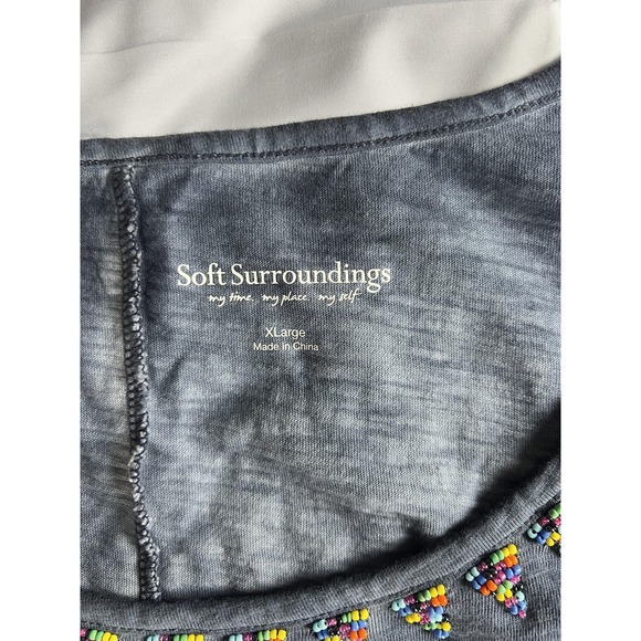 Soft Surroundings‎ Tank Women XL Beaded Sleeveless Asymmetrical Embellished NWT - Picture 9 of 14